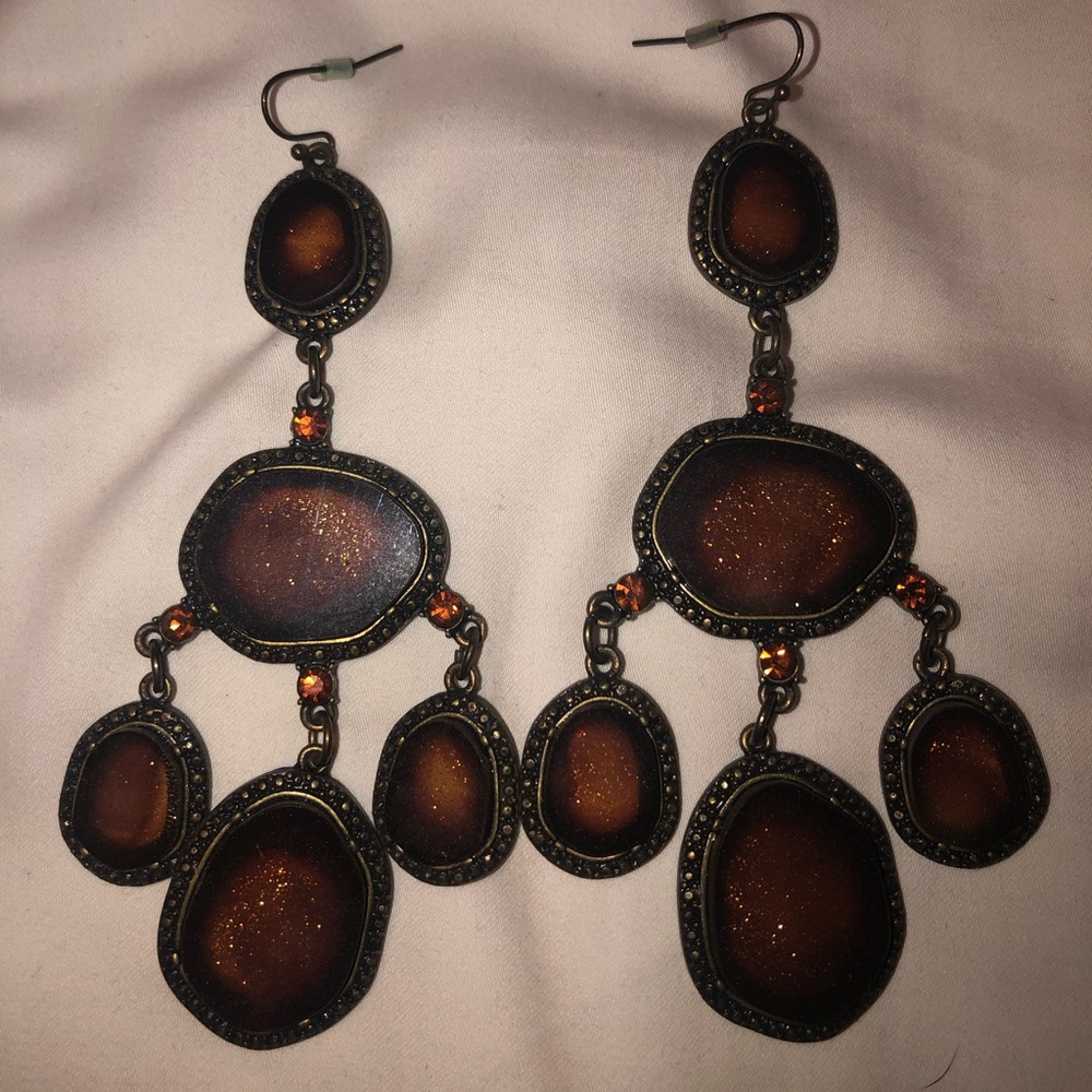 NWOT Bronze Chandelier Earrings